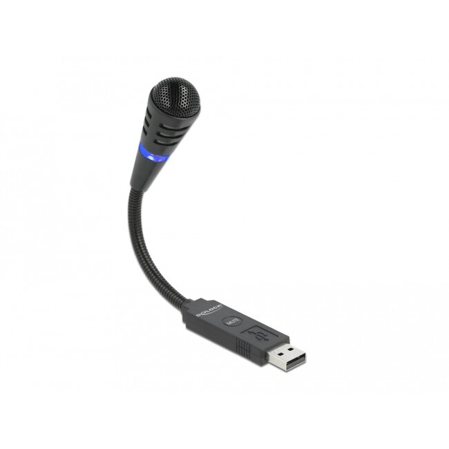 Delock USB Microphone with Gooseneck and Mute Button