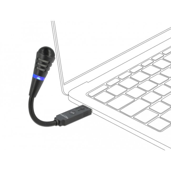 Delock USB Microphone with Gooseneck and Mute Button