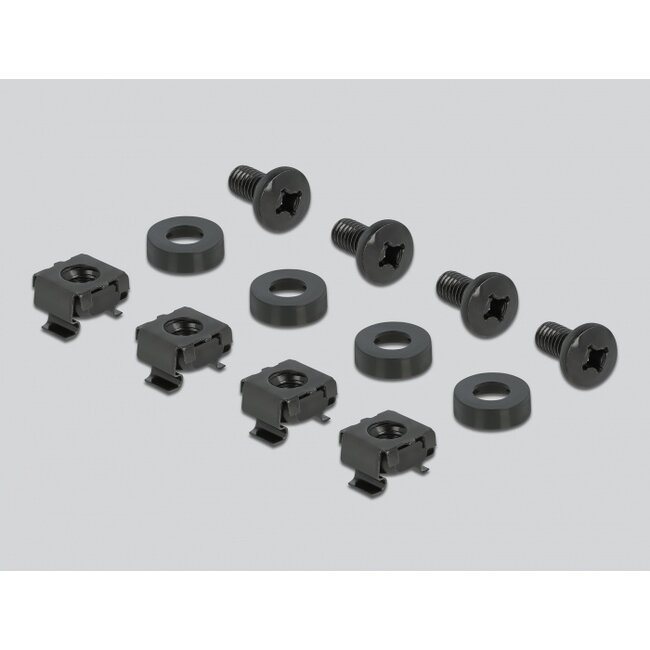 Delock 19″ Cable Management Routing Panel with opening and 2 hooks 1U black