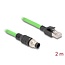 Delock M12 Cable A-coded 8 pin male to RJ45 male PUR (TPU) 2 m