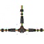 Delock Cable connector T-shape for outdoor 5 pin, IP68 waterproof, screwable, cable diameter 4.5 - 7.5 mm black