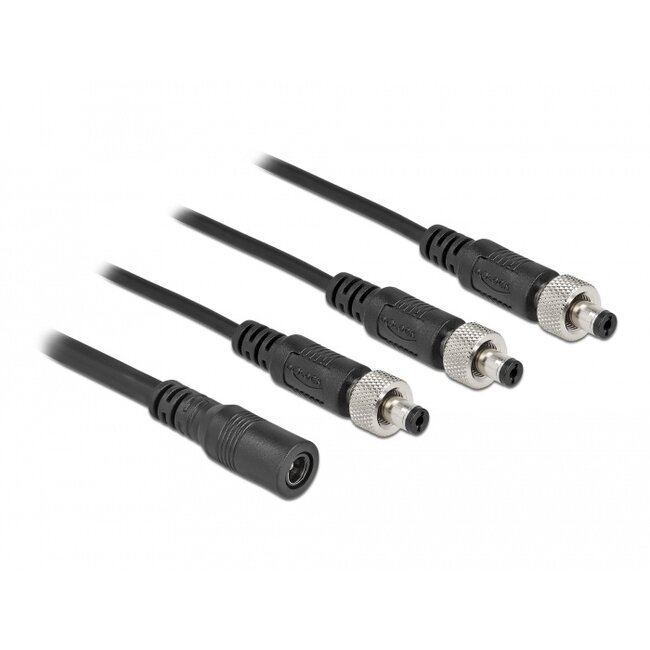 Delock DC Splitter Cable 5.5 x 2.1 mm 1 x female to 3 x male screwable