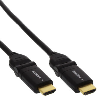 InLine® HDMI rotatiekabel, InLine®, High Speed HDMI® kabel, type A M/type A M, zwart, gouden contacten, 1m