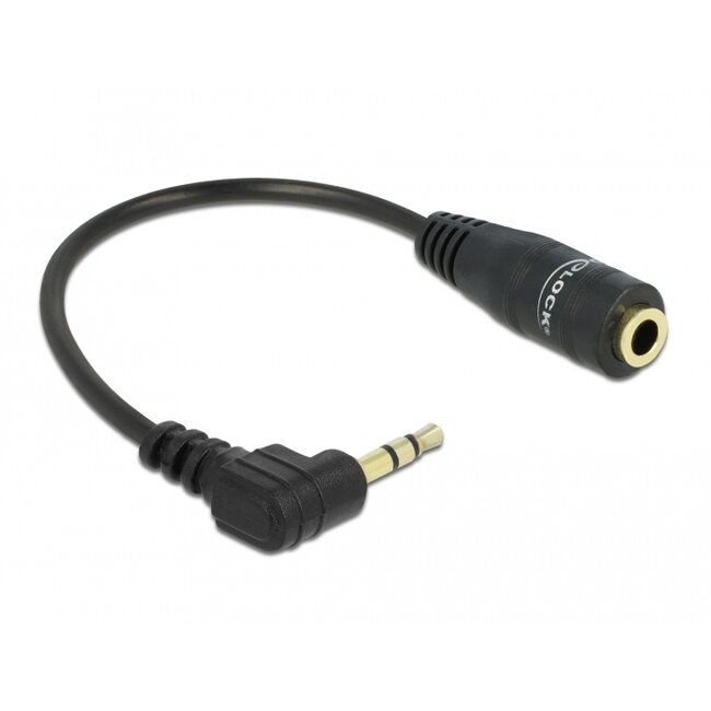 Delock Cable Audio Stereo 2.5 mm male angled > 3.5 mm female 3 pin 14 cm