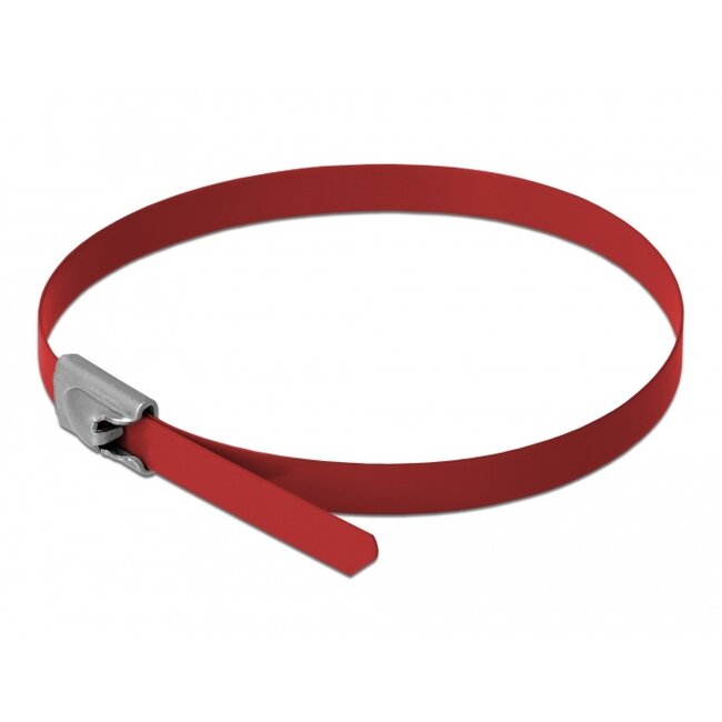 Delock Stainless Steel Cable Ties L 400 x W 4.6 mm red 10 pieces