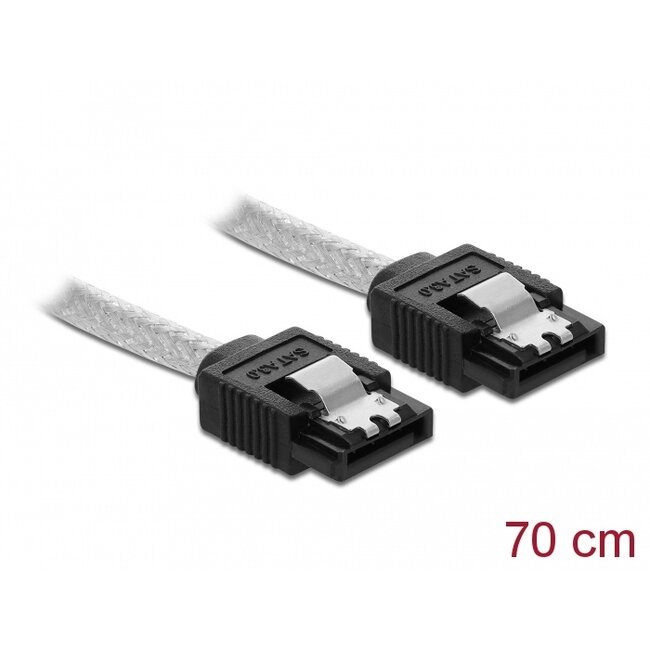 Delock SATA 6 Gb/s Cable 70 cm transparent