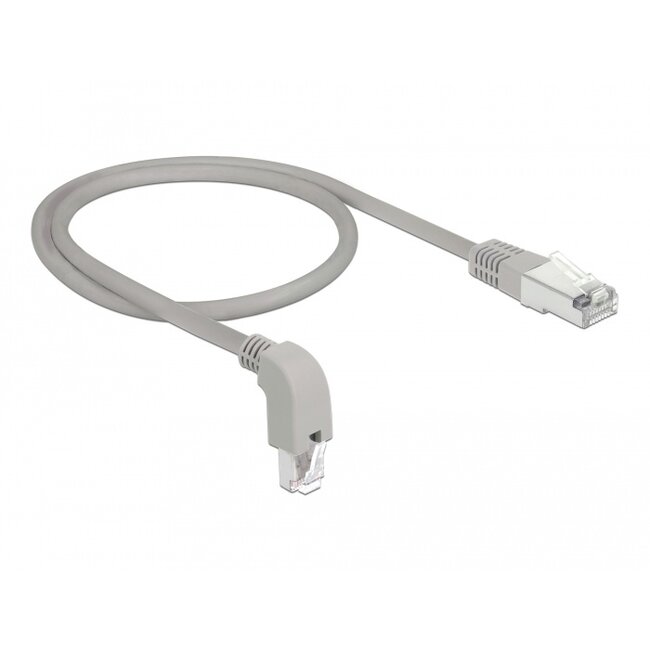 Delock Network cable RJ45 Cat.5e SF/UTP downwards angled / straight 0.5 m