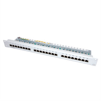 Value VALUE Cat.5e (Class D) 19"-Patchpanel, 24P, afgeschermd, grijs