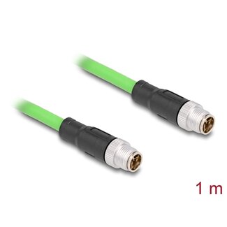 DeLOCK Delock M12 Cable X-coded 8 pin male to male PUR (TPU) 1 m