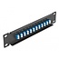 Delock 10″ Fiber Optic Patch Panel 12 Port LC Duplex blue 1U black