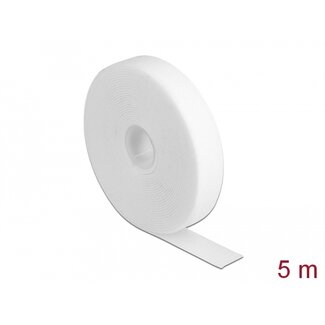 DeLOCK Delock Hook-and-loop tape on roll L 5 m x W 20 mm white