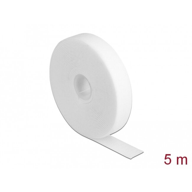 Delock Hook-and-loop tape on roll L 5 m x W 20 mm white