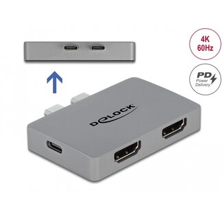 DeLOCK Delock Dual HDMI Adapter with 4K 60 Hz and PD 3.0 for MacBook