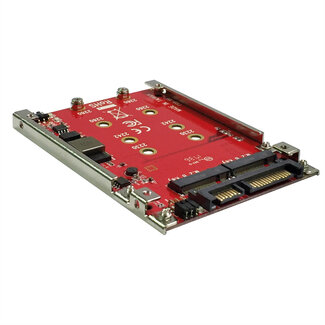 Roline ROLINE M.2 naar SATA III SSD H/W adapter, 2x M.2 NGFF SSD, bootable en RAID compatibel.