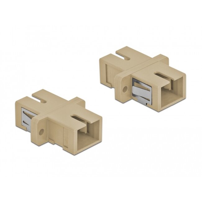 Delock Optical Fiber Coupler SC Simplex female to SC Simplex female Multi-mode 4 pieces beige