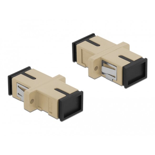 Delock Optical Fiber Coupler SC Simplex female to SC Simplex female Multi-mode 4 pieces beige