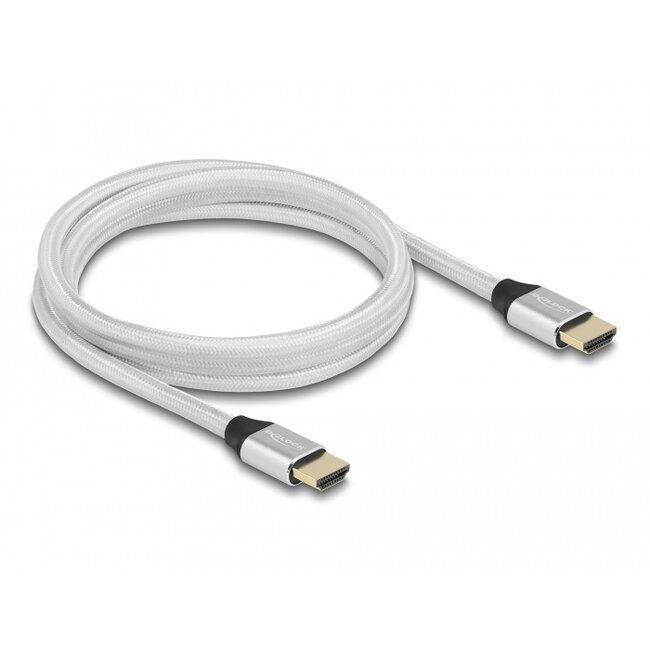 Delock Ultra High Speed HDMI Cable 48 Gbps 8K 60 Hz silver 2 m certified