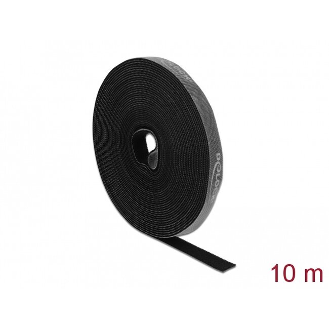Delock Hook-and-loop tape on roll L 10 m x W 15 mm black
