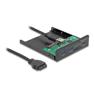 DeLOCK Delock 3.5″ Frontpanel USB 5 Gbps met USB-C, 2x USB-A en SD-kaartlezer