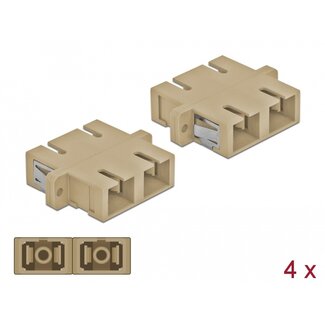 DeLOCK Delock Optical Fiber Coupler SC Duplex female to SC Duplex female Multi-mode 4 pieces beige
