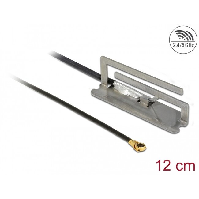 Delock WLAN 802.11 ac/ax/a/h/b/g/n Antenna I-PEX Inc., MHF® 4L plug 1.6 dBi 1.13 12 cm PIFA internal