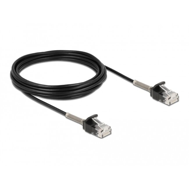 Delock Cable RJ45 plug to RJ45 plug with bend protection Cat.6A 5 m black