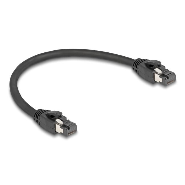 Delock RJ45 Network Cable Cat.8.1 S/FTP 25 cm up to 40 Gbps black