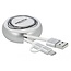Delock USB 2 in 1 Retractable Cable Type-A to Micro-B and USB-C™ white / silver