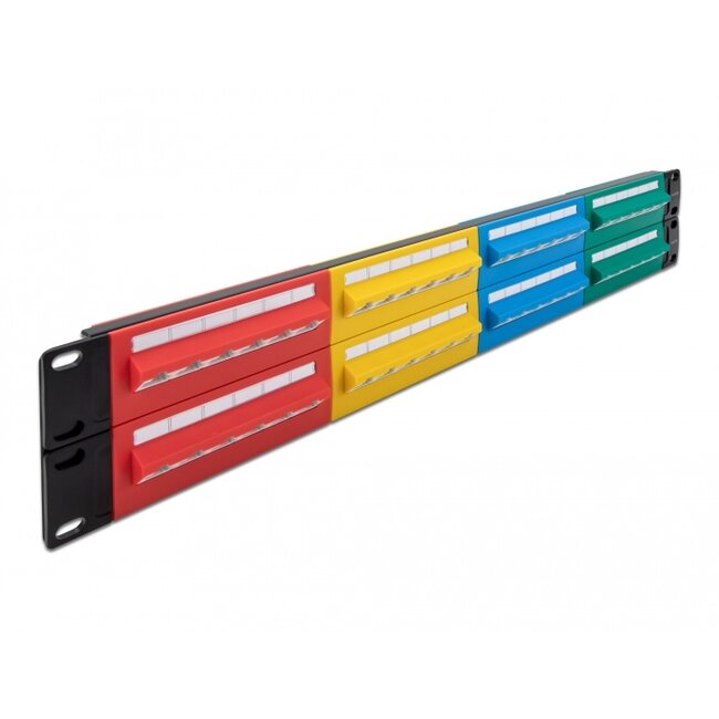 Delock 19″ Patch Panel 48 port Cat.5e 2U coloured