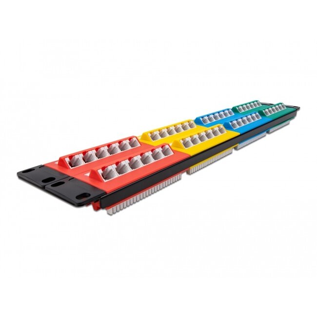 Delock 19″ Patch Panel 48 port Cat.5e 2U coloured