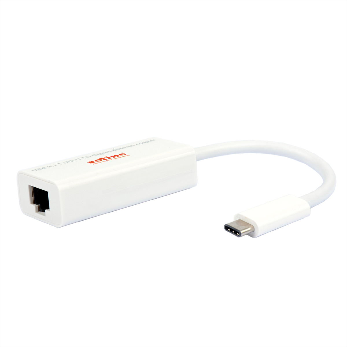Roline Secomp USB 3.1 naar Gigabit Ethernet Converter. Hostinterface: USB. Kleur van het product: Wit. Breedte: 26 mm, Diepte: 60 mm, Hoogte: 16 mm. Compatibele besturingssystemen: