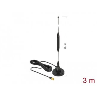 DeLOCK Delock GSM Antenna SMA plug 3.5 dBi fixed omnidirectional with magnetic base and connection cable RG-174 3 m outdoor black