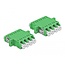 Delock Optical Fiber Coupler LC Quad female to LC Quad female Single-mode 2 pieces green