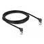 Delock RJ45 Network Cable Cat.6A S/FTP Slim 90° upwards / upwards angled 3 m black