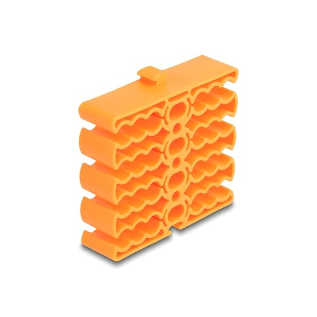 Delock Cable Organizer with 24 cable entries orange