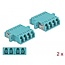 Delock Optical Fiber Coupler LC Quad female to LC Quad female Multi-mode 2 pieces light blue