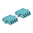 Delock Optical Fiber Coupler LC Quad female to LC Quad female Multi-mode 2 pieces light blue
