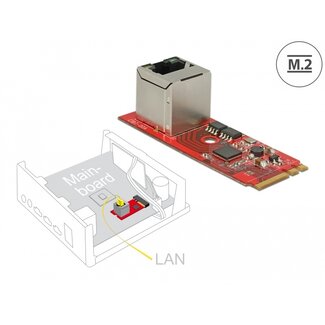 DeLOCK Delock Converter M.2 Key A+E male > 1 x RJ45 Gigabit LAN port vertical
