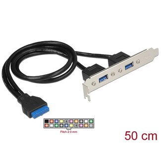 DeLOCK Delock Slot bracket 1 x 19 pin USB 3.0 pin header female internal > 2 x USB 3.0 Type-A female external