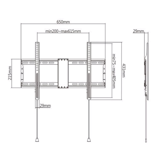 TV muurbeugel 37'-80' (vast)