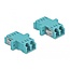 Delock Optical Fiber Coupler LC Duplex female to LC Duplex female Multi-mode 2 pieces light blue