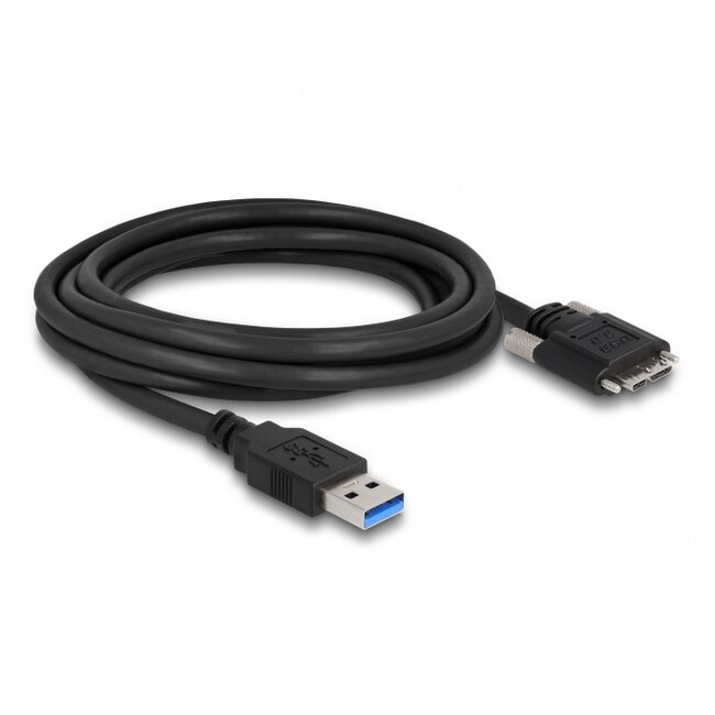 Delock Cable USB 3.0 Type-A male to Type Micro-B male with screws 3 m
