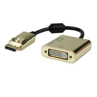 Roline ROLINE GOLD 4K DisplayPort/DVI Adapter, Actief, v1.2, DP Male - DVI Female