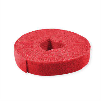 Value VALUE Klittenband op rol, 10mm, rood, 25 m