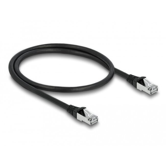 Delock RJ45 Network Cable Cat.6A S/FTP PUR Outdoor 0.5 m black