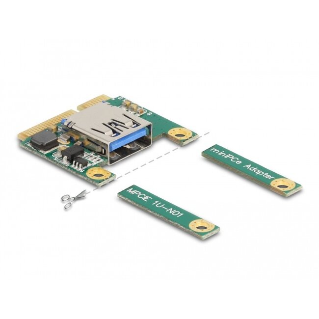 Delock Mini PCIe I/O 1 x USB 2.0 Type-A female full size / half size