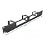 Delock 19″ Cable Management Routing Panel with 2 openings and 3 hooks 1U black