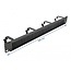 Delock 19″ Cable Management Brush Strip with 4 hooks 1U black
