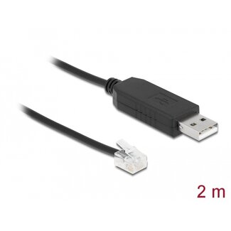 DeLOCK Delock Adapter cable USB Type-A to Serial RS-232 RJ12 with ESD protection Leadshine 2 m