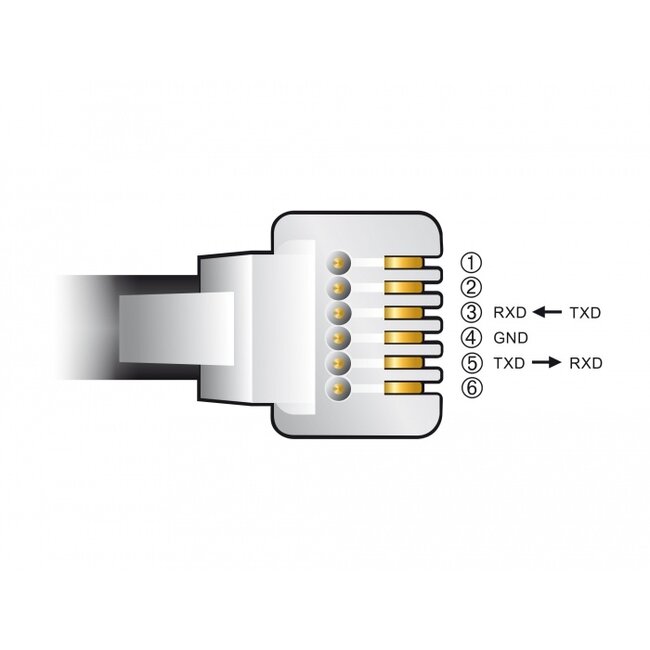 Delock Adapter cable USB Type-A to Serial RS-232 RJ12 with ESD protection Leadshine 2 m